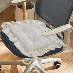 Ruffle Chair Cushion Soft Multipurpose Square for Farmhouse Country Kitchen - Picture 1 of 4