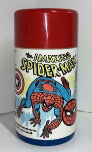 Marvel Comics Aladdin Thermoskanne 1983 SpiderMan Captain American Incredible Hulk - Bild 1 von 7