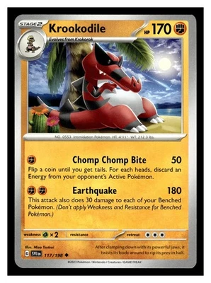 Pokemon SV01: Scarlet & Violet Base Set Krookodile #117/198 Uncommon - Image 1 of 2