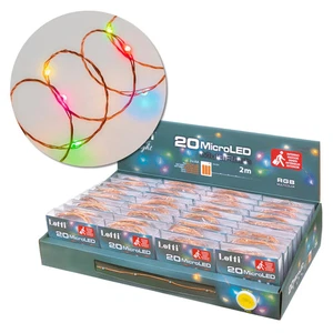 Lotti Catena Natale 20 Micro Led Rgb 2 Mt 3 x AA Scatola Pvc - Imagen 1 de 9