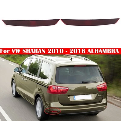Rear Bumper Reflector Taillight Red Lens For SEAT ALHAMBRA VW Sharan 2011-2016 - Imagem 1 de 4
