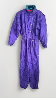 Vintage 80s Descente Ski Suit Snowsuit One Piece Apres Snow Bib Women’s Size 14 - Image 1 of 4