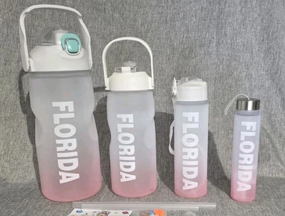 4 Piece Nesting Water Bottle Set "Florida" NIB 4 Colors 👌💧  - Image 1 of 4