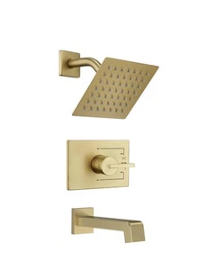 SOOOHOT Juego de accesorios de ducha dorados cepillados para bañera y grifo de ducha combinado con 6 pulgadas... - Imagen 1 de 6