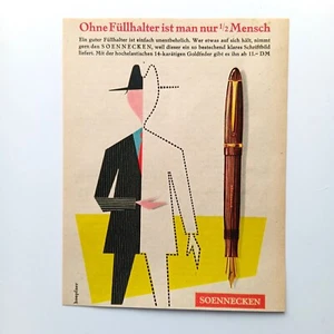 1954 Soennecken Füllhalter Fountain Pen Werbung Werbeanzeige Reklame Advertising - Picture 1 of 1