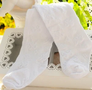 Weiße Baby Strumpfhose Weiß 56 62 68 74 80 86 für Taufe festlich Muster Hochzeit - Bild 1 von 1
