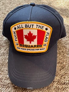 Gorra de algodón azul marino con logotipo de bandera DSQUARED2 para hombre (todo menos el) excelente estado - Imagen 1 de 9