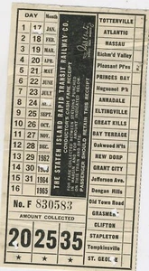 1960s Staten Island Rapid Transit Railroad Co Conductor's Receipt No F830583 - Bild 1 von 2