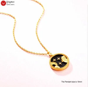12 Sternbild 18 mm Runde Anhänger Halsketten & Goldkette 18-20" Geburtstagsgeschenk - Bild 1 von 36