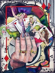 Spielkarten"" Original gerahmtes Kunstwerk von Yulia Kuznetsova - Bild 1 von 5