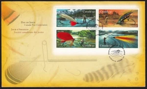 FISHING FLIES = Official FDC with Block of 4 Canada 2005 - Bild 1 von 1