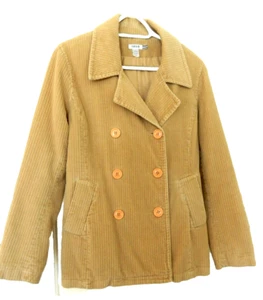 IZOD Double Breasted Pea Coat Corduroy Jacket, Lined-M, beige - Picture 1 of 13