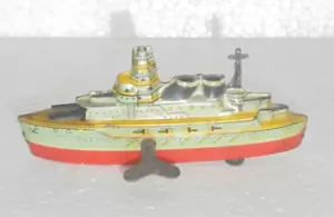 Vintage MT Trademark Litho Wind Up Ship/Boat Tin Toy, Japan - Picture 1 of 10