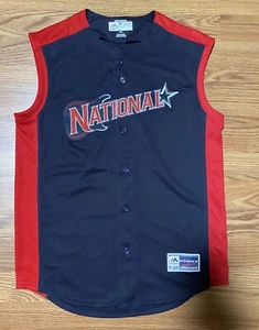 Large Youth Baseball Jersey 2019 Cleveland National League Red Sleeveless ASG - Picture 1 of 6