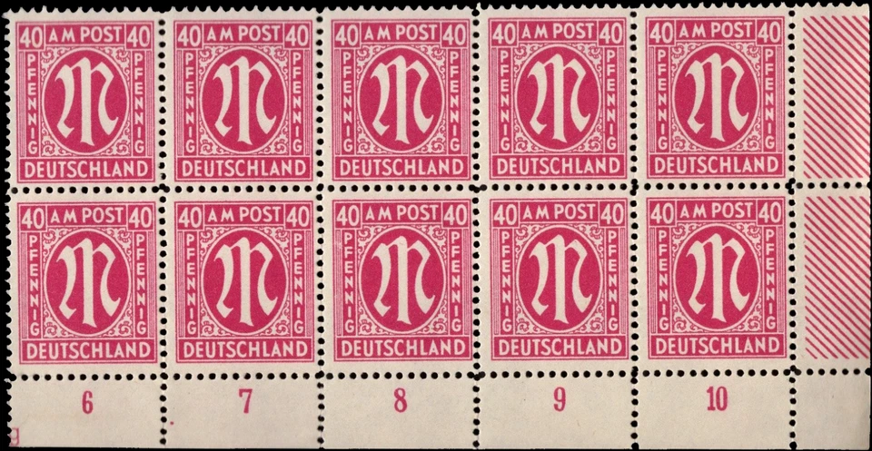 SAVOYSTAMPS - Germany-Allied Issued Occupational Post WWll-40P-Block of 10- MINT - Image 1 of 1
