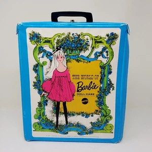 VINTAGE Barbie THE WORLD OF BARBIE GREEN & BLUE DOLL CASE - Picture 1 of 10