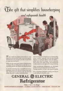 Anuncio impreso de refrigerador de limpieza simplifica GE Frigidaire 1928 vintage - Imagen 1 de 1