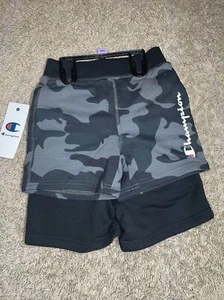 NWT Boy's Champion 2 Pack Terry Shorts Black and Gray Camo Size XSmall 5 - 6 - Picture 1 of 8