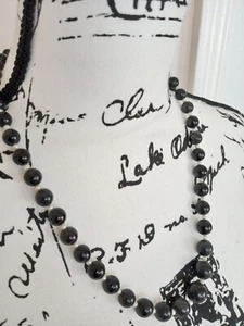 Cierre de langosta Estate de ónix negro y cáscara Rondelle HN 14k - Imagen 1 de 5