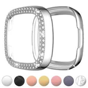 Funda protectora de poliuretano termoplástico StrapsCo con dos filas de diamantes de imitación para Fitbit Versa 3 - Imagen 1 de 16