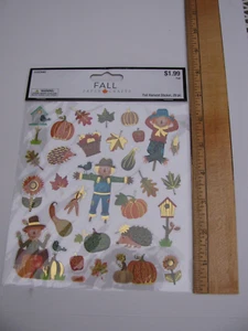 Hobby Lobby FALL HARVEST STICKERS Clear Glitter 29 Pieces NIP - Picture 1 of 1