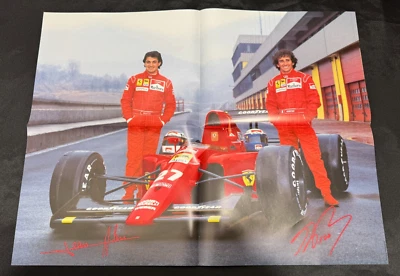 Ferrari Formula 1 F1 Racing Prost and Alesi RARE Poster 1991 22"x17" - Image 1 of 4