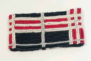 Pulsera de diseño Burberry con cuentas puño ancho rojo blanco negro ~ Envío gratuito - Imagen 1 de 6