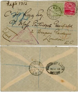 CAPE OF GOOD HOPE 1902 CENSORED COVER COLESBERG REGISTERED to RIGG 5d BOER WAR - Picture 1 of 3