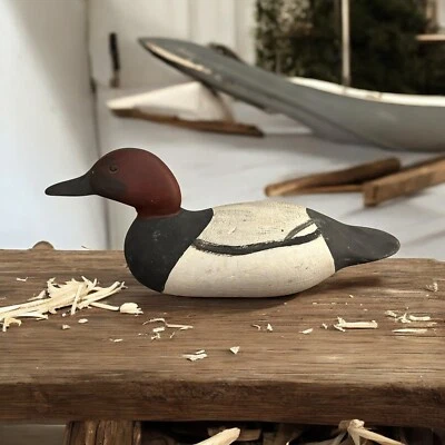 Pintura popular de la bahía de Chesapeake superior fondo de lona señuelo de madera ojo de vidrio Foto 1 de 4