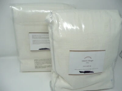 Pottery Barn EMERY Drape 100x84  IVORY READ DESCRIPTION S/2 - Image 1 of 3