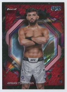 2024 Topps Finest UFC Refractor Red Shimmer #211 Arman Tsarukyan - Picture 1 of 2