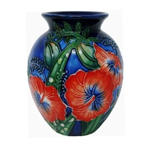 Jarrón Old Tupton Ware - Diseño de hibisco - 4 pulgadas (10 cm) - Imagen 1 de 1