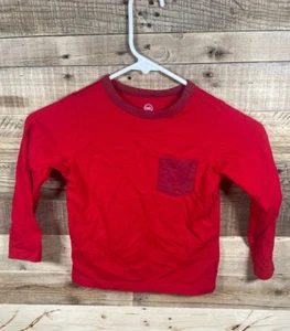 Wonder Nation Girls Red (4T) Ribbed Stripe Front Pocket Casual Long Sleeve Shirt - Picture 1 of 4