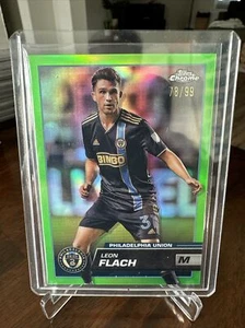2023 Topps Chrome MLS LEON FLACH NEON GREEN PHILADELPHIA UNION 78/99 #12 - Picture 1 of 3