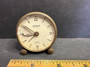 Vintage LOOPING ANTIMAGNETIC Swiss Alarm clock, Brass Case, 8 Days, Works Fine! - Picture 1 of 8