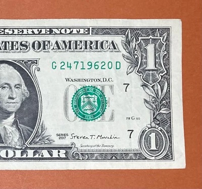 24 July 1962 (G 24719620 D) Birthday Note $1 One Dollar Bill ( 24 / 7 / 1962 _) - Image 1 of 3