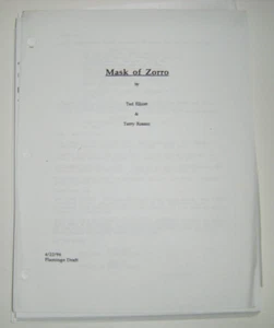 Mask of Zorro Script Screenplay By Ted Elliot & Terry Rossio - Picture 1 of 2