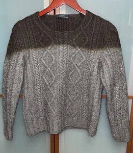 Prada brauner Damenpullover Ombré Kabelstrick Wollmischung Größe 50 IT 14US - Bild 1 von 4