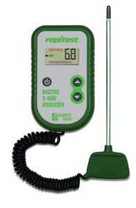 RAPITEST 3 in 1 DIGITAL pH, FERTILITY, THERMOMETER SOIL GARDEN PLANT TEST TESTER - Picture 1 of 3