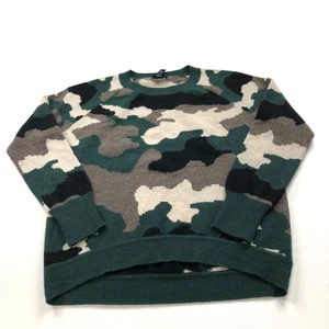 Aqua Cashmere Small Women's Crew Neck Pullover Sweater Camo Green MINT - Picture 1 of 8