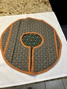 Casseruola portapiatti in tessuto fatto a mano vintage verde ruggine 17” retrò - Foto 1 di 3