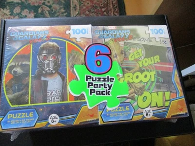 Puzzle вечеринки упаковка Marvel Guardians Of The Galaxy том 2, Spiderman, 6 головоломки новый - Изображение 1 из 4