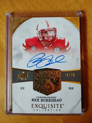 2013 Exquisite Collection Rex Burkhead RC Auto Autograph Cornhuskers/70 RARE - Image 1 of 2