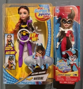 DC Super Hero Girls Action Change Batgirl & Harley Quinn (2019) Dolls 12in New - Picture 1 of 6