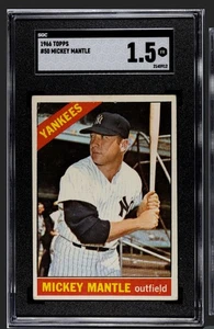 ⬛️⚾️Mickey Mantle⚾️⬛️1966 Topps - #50 - SGC 1.5 Vintage HOF Yankees - Picture 1 of 7