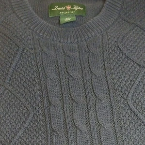 DAVID TAYLOR Diamond & Cable Knit Cardigan Pullover Sweater Navy Blau Größe Small - Bild 1 von 6