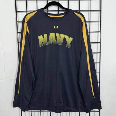 Navy Under Armour Long Sleeve T-shirt Mens XL Blue Casual Athleisure Activewear - Image 1 of 4