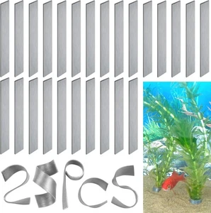 25 Pezzi Pesi per Piante d'Acquario, Pesi per Serbatoio Pesci, Ancore Grigio  - Foto 1 di 6