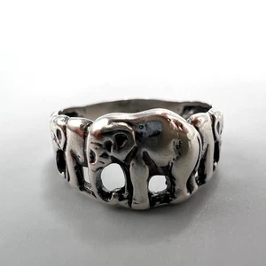 Vintage Damen Ring Sterling Silber 925 Elefanten UdSSR Schmuck Glück alt Geschenk - Bild 1 von 9