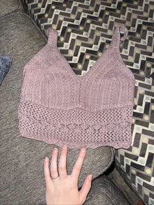 Hollister Crochet Knit Crop Top Tank Xs Very Boho - Picture 1 of 5